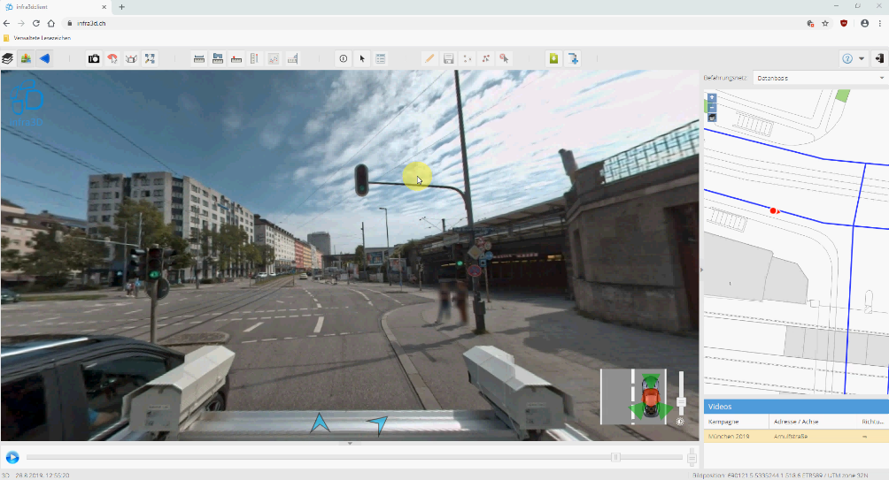 Screenshot der infra3d Anwendung