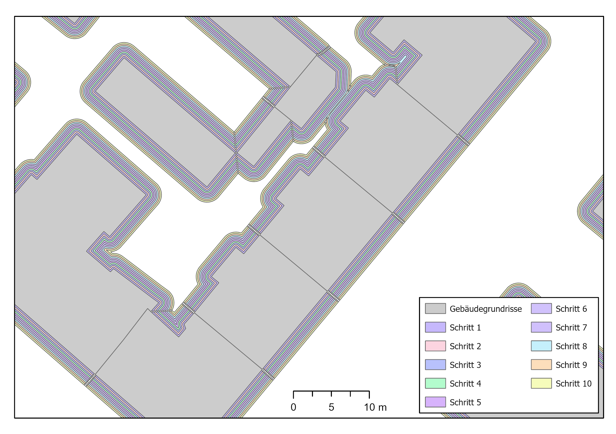 Interim result of the enlargement of the building footprints.