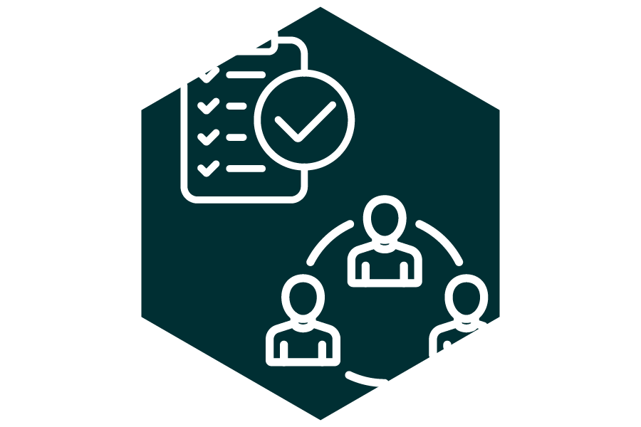 Hexagon Icon Klare Verantwortlichkeiten und Struktur