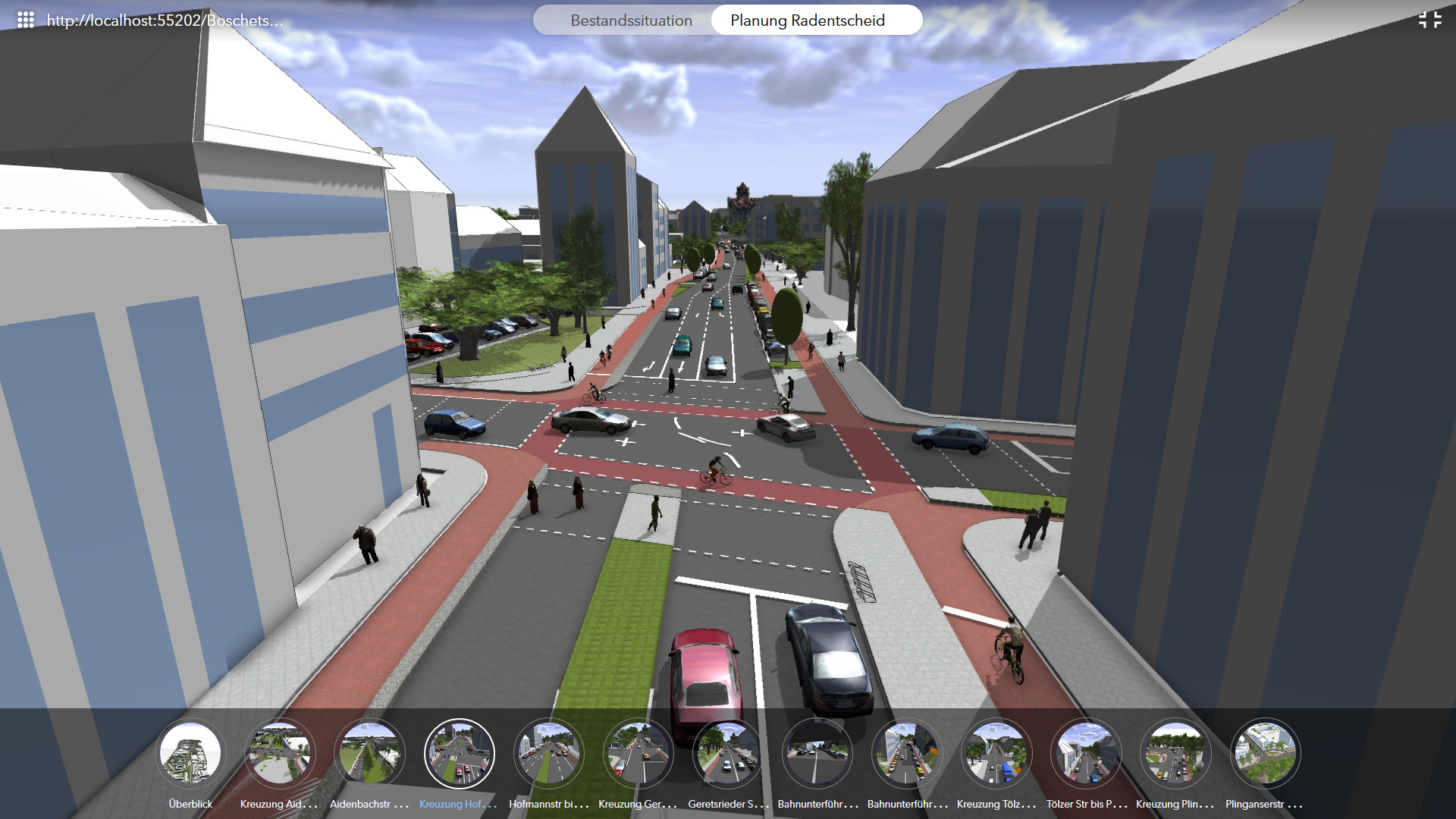 Screenshot of the VR (Virtual Reality Tour) application for a view of the implementation project of the 