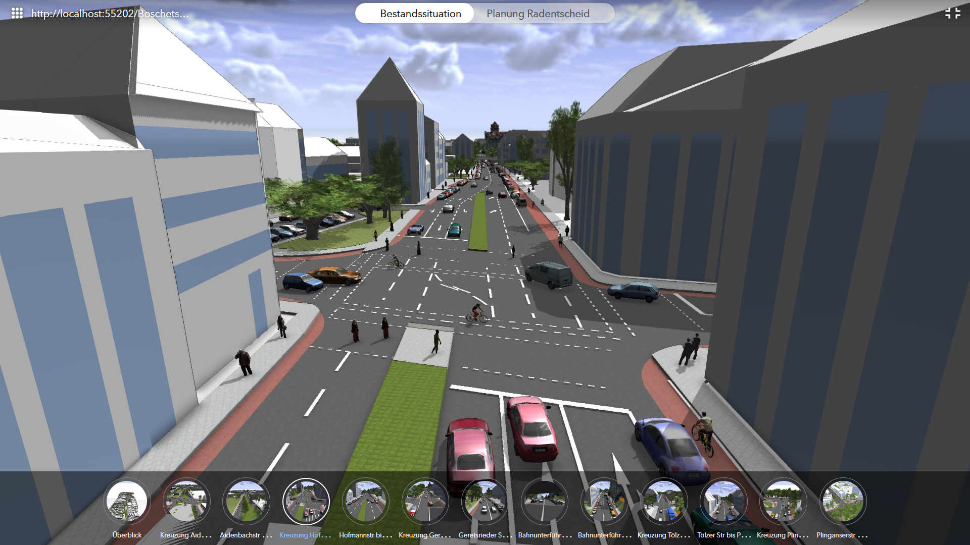 Screenshot of the VR (Virtual Reality Tour) application for a view of the implementation project of the 